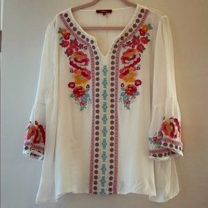1X embroidered top